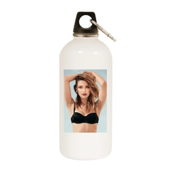 Amber Heard White Water Bottle With Carabiner