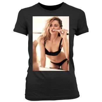 Amber Heard Women's Junior Cut Crewneck T-Shirt