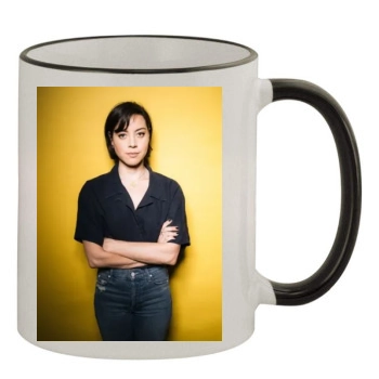 Aubrey Plaza 11oz Colored Rim & Handle Mug