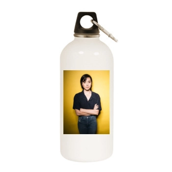 Aubrey Plaza White Water Bottle With Carabiner