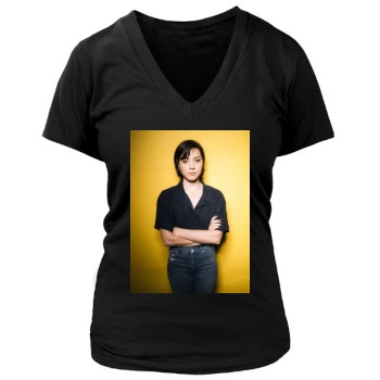 Aubrey Plaza Women's Deep V-Neck TShirt