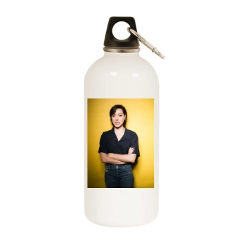 Aubrey Plaza White Water Bottle With Carabiner