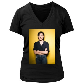 Aubrey Plaza Women's Deep V-Neck TShirt