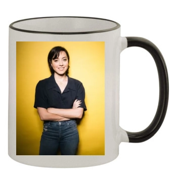 Aubrey Plaza 11oz Colored Rim & Handle Mug