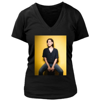 Aubrey Plaza Women's Deep V-Neck TShirt