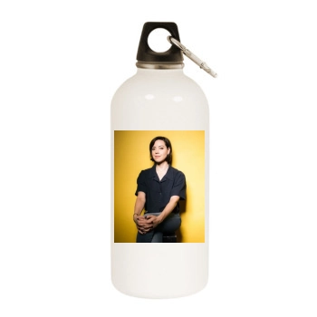 Aubrey Plaza White Water Bottle With Carabiner