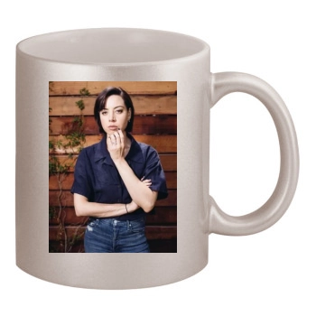 Aubrey Plaza 11oz Metallic Silver Mug