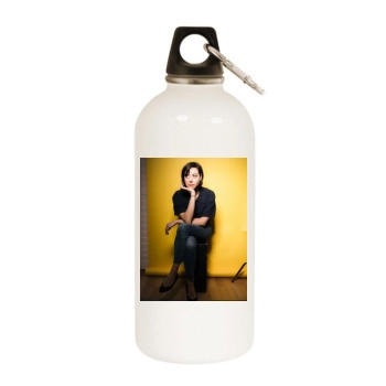 Aubrey Plaza White Water Bottle With Carabiner