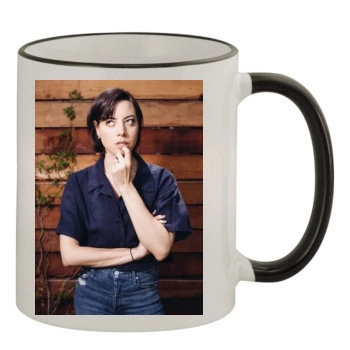 Aubrey Plaza 11oz Colored Rim & Handle Mug