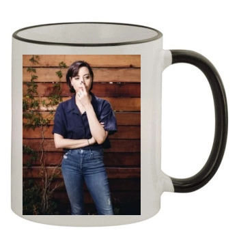 Aubrey Plaza 11oz Colored Rim & Handle Mug