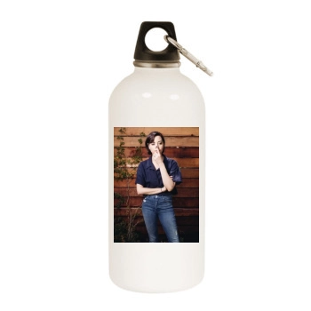 Aubrey Plaza White Water Bottle With Carabiner