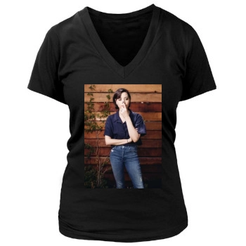 Aubrey Plaza Women's Deep V-Neck TShirt