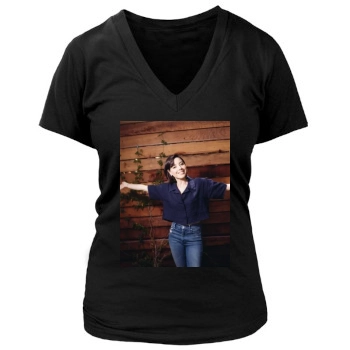 Aubrey Plaza Women's Deep V-Neck TShirt