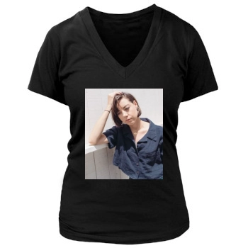 Aubrey Plaza Women's Deep V-Neck TShirt