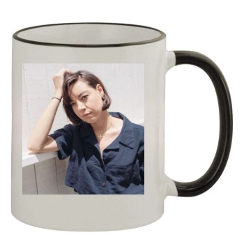 Aubrey Plaza 11oz Colored Rim & Handle Mug