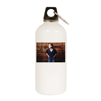 Aubrey Plaza White Water Bottle With Carabiner