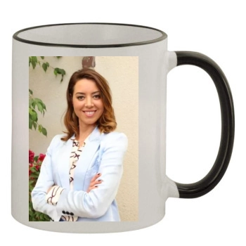 Aubrey Plaza 11oz Colored Rim & Handle Mug