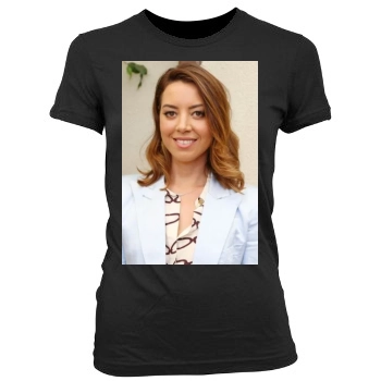 Aubrey Plaza Women's Junior Cut Crewneck T-Shirt