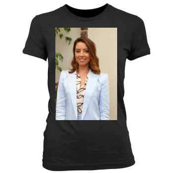 Aubrey Plaza Women's Junior Cut Crewneck T-Shirt