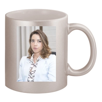 Aubrey Plaza 11oz Metallic Silver Mug