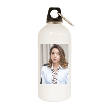 Aubrey Plaza White Water Bottle With Carabiner