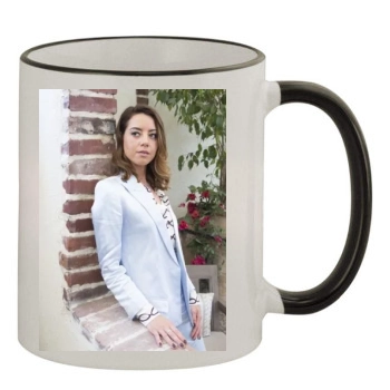 Aubrey Plaza 11oz Colored Rim & Handle Mug