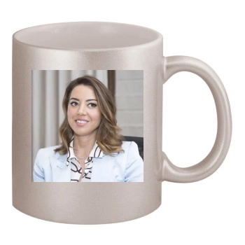 Aubrey Plaza 11oz Metallic Silver Mug