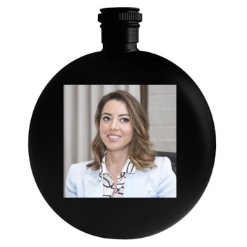 Aubrey Plaza Round Flask