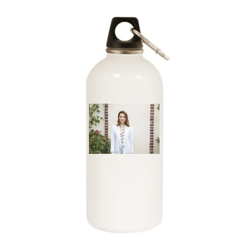 Aubrey Plaza White Water Bottle With Carabiner