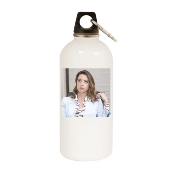 Aubrey Plaza White Water Bottle With Carabiner