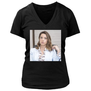 Aubrey Plaza Women's Deep V-Neck TShirt