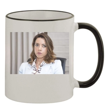 Aubrey Plaza 11oz Colored Rim & Handle Mug