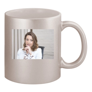 Aubrey Plaza 11oz Metallic Silver Mug