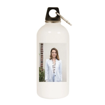 Aubrey Plaza White Water Bottle With Carabiner