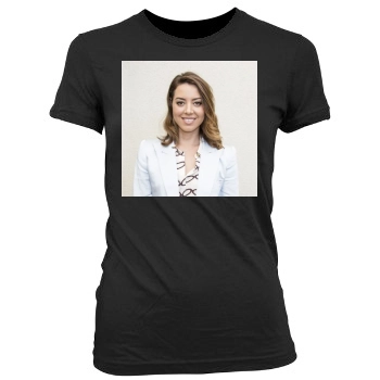 Aubrey Plaza Women's Junior Cut Crewneck T-Shirt