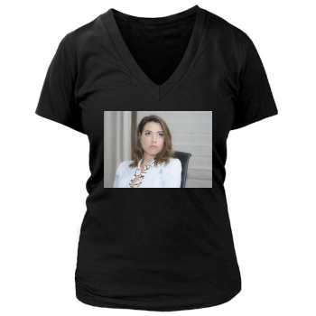 Aubrey Plaza Women's Deep V-Neck TShirt