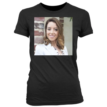 Aubrey Plaza Women's Junior Cut Crewneck T-Shirt