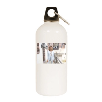 Aubrey Plaza White Water Bottle With Carabiner