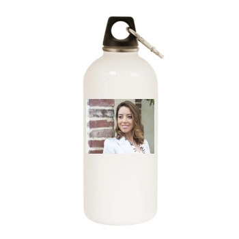 Aubrey Plaza White Water Bottle With Carabiner