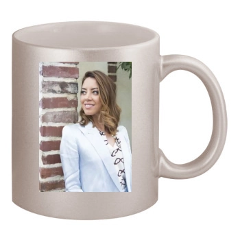 Aubrey Plaza 11oz Metallic Silver Mug