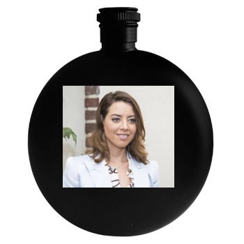 Aubrey Plaza Round Flask