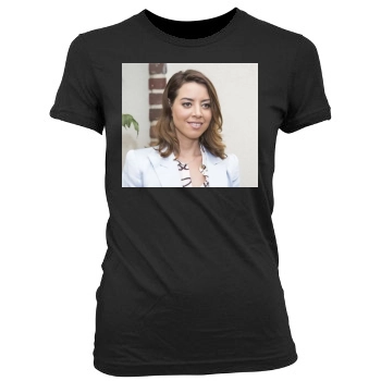 Aubrey Plaza Women's Junior Cut Crewneck T-Shirt