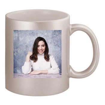 Aubrey Plaza 11oz Metallic Silver Mug