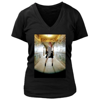 Shirley Manson Women's Deep V-Neck TShirt