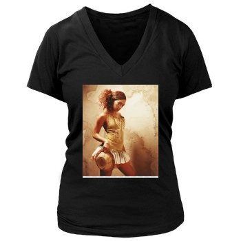 Solange Knowles Women's Deep V-Neck TShirt