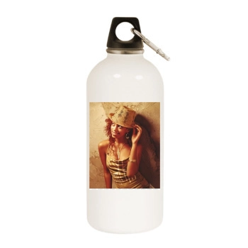 Solange Knowles White Water Bottle With Carabiner