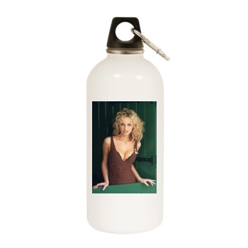 Adriana Karembeu White Water Bottle With Carabiner