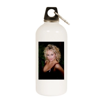 Adriana Karembeu White Water Bottle With Carabiner