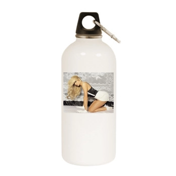 Stacy Keibler White Water Bottle With Carabiner