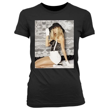 Stacy Keibler Women's Junior Cut Crewneck T-Shirt